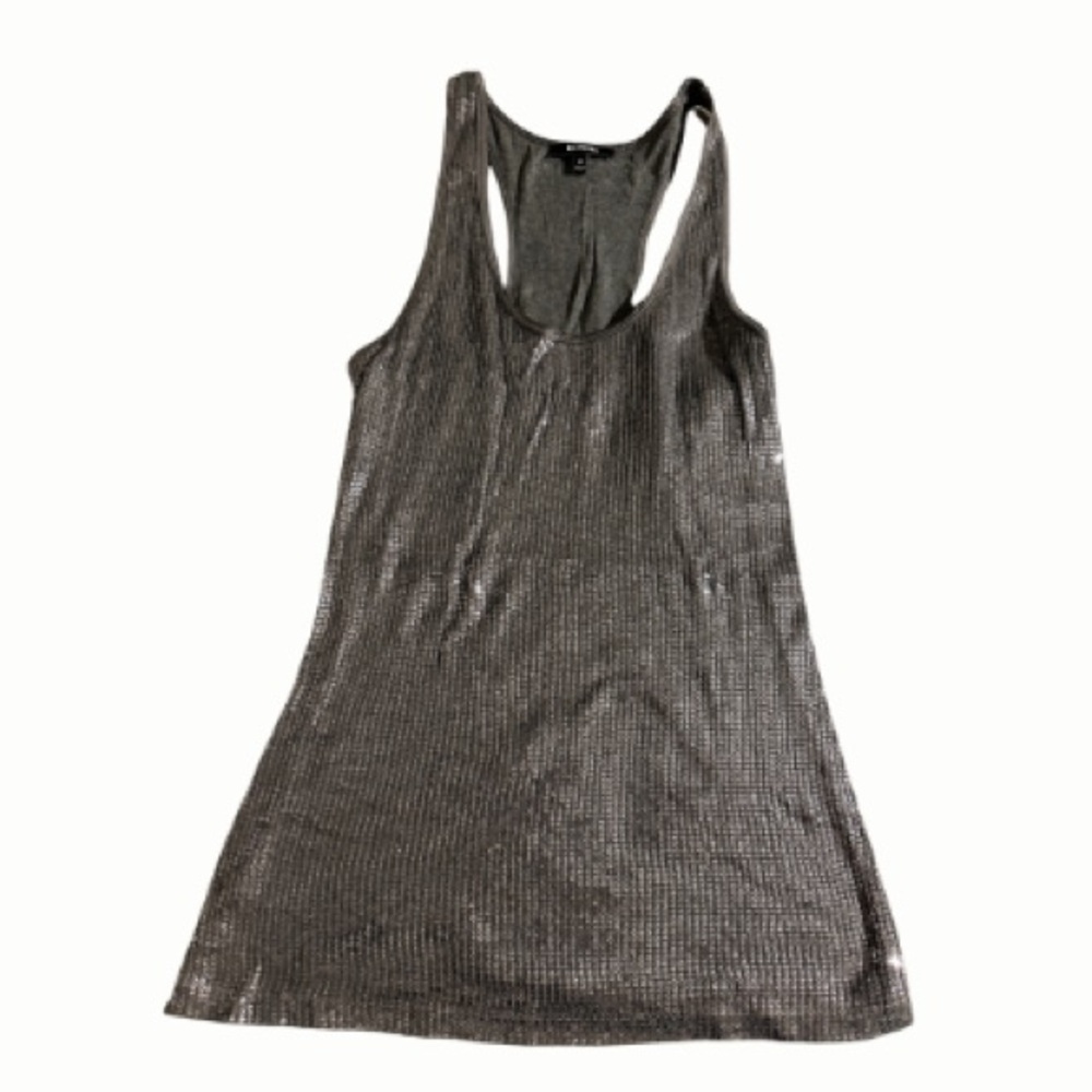 Grey Express Sparkle Tank Top Sequin Shiny Size Women Medium Y2k